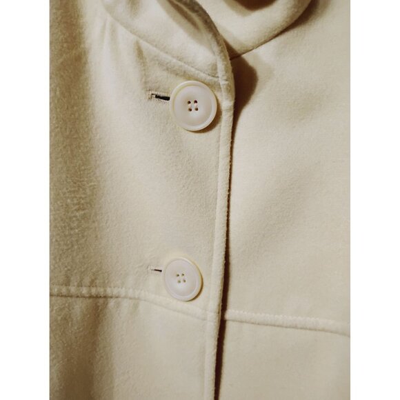 Chico's 2 (lg.) buttery yellow cape jacket polyester rayon lined, dressy, office - Picture 3 of 9